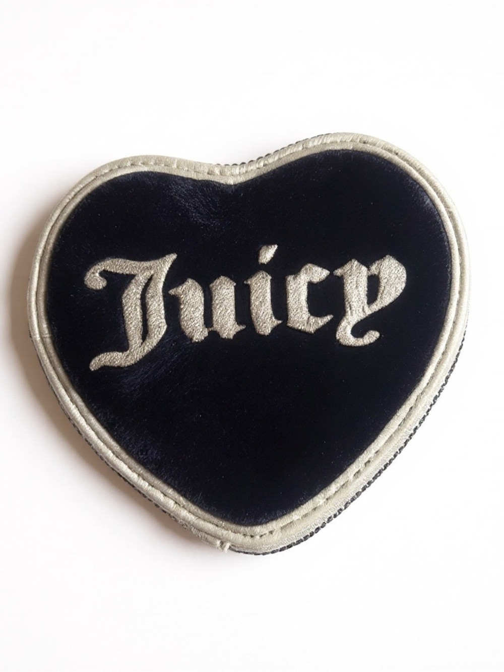 Juicy Couture Black and Cream Heart Mini Coin Purse